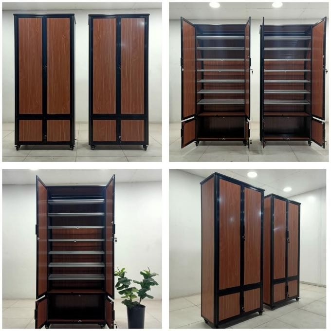 Acp 75X38X179 Lemari Sepatu Helm Rak Aluminium Hollow 20U Coklat 8/1 Jazzglow