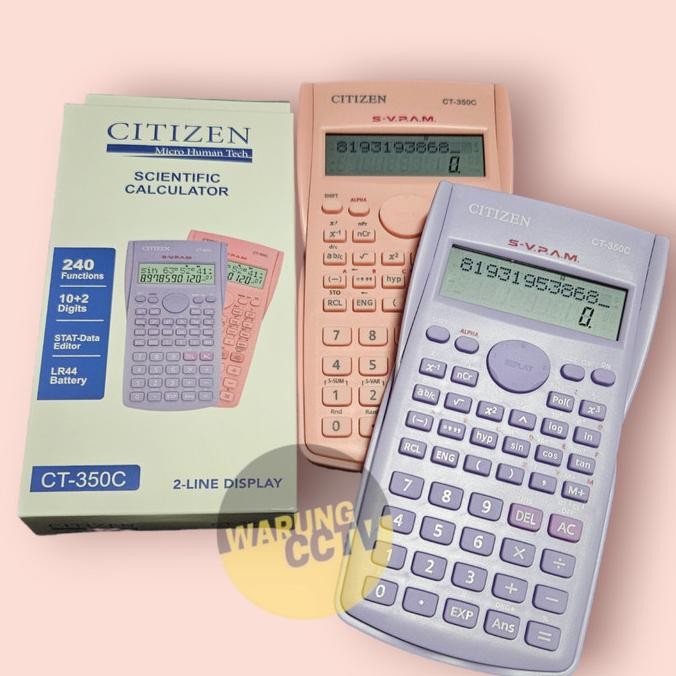 

GV23 KALKULATOR SCIENTIFIC CITIZEN CT-350C ungu lilac pink calculator sin Premium