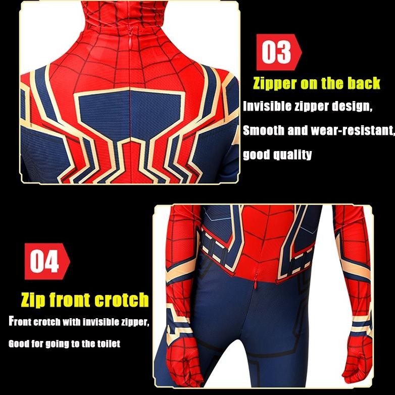 murah Kostum Spider-Man Anak Asli Kostum Cosplay Avengers Pahlawan Super Asli + Masker TERLARIS