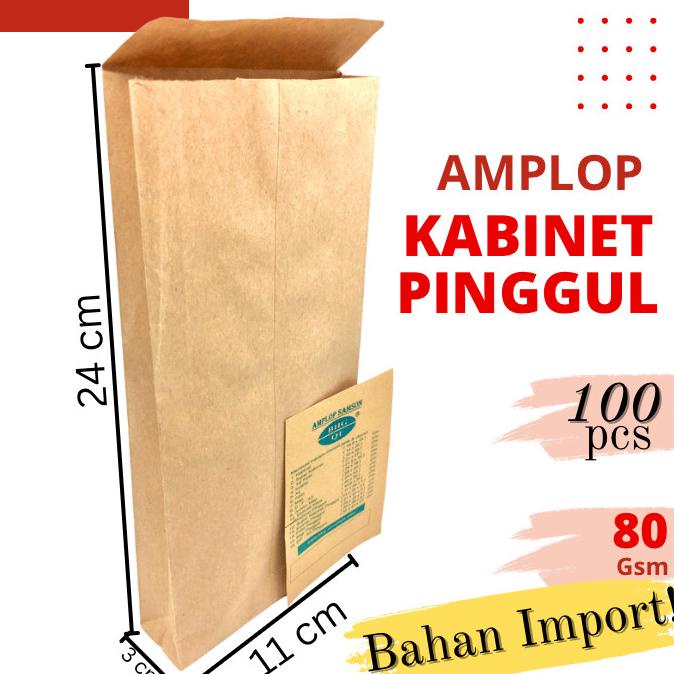 

Amplop Coklat Kabinet PINGGUL (11X24cm) 100lbr