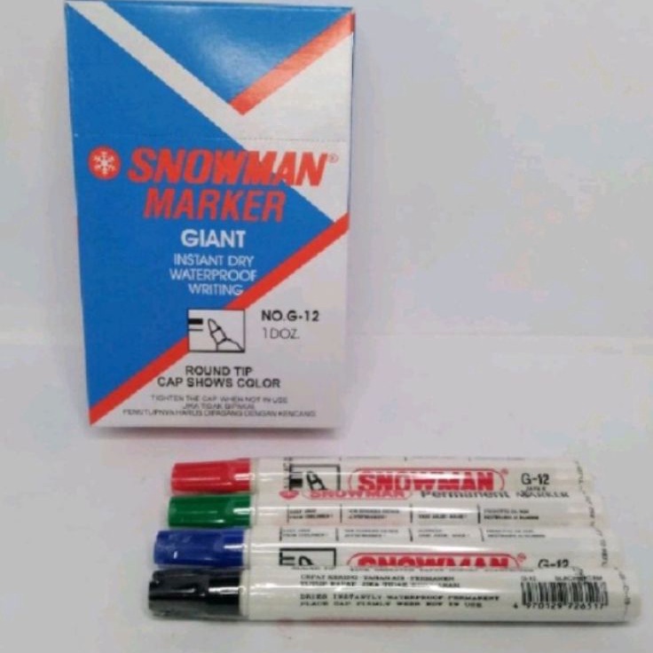 

➙Diskon➺ Spidol SNOWMAN PERMANEN per/1pak isi 12pcs A84