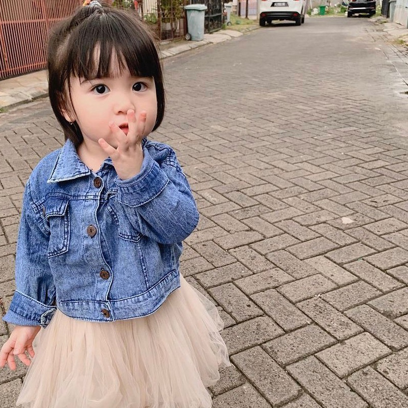 Trxg5G0s Jaket Jeans Anak Perempuan 1 - 6 tahun / Jaket Levis Anak Cewek