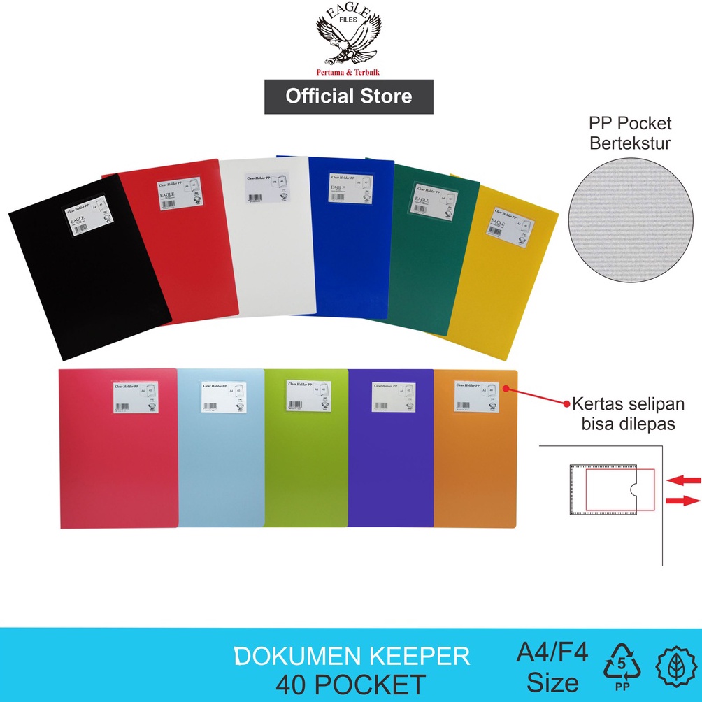 

96 Dokumen Keeper / Clear Holder / Document Keeper / Display Book EAGLE A4 / F4 40 Pocket ➼Dijual