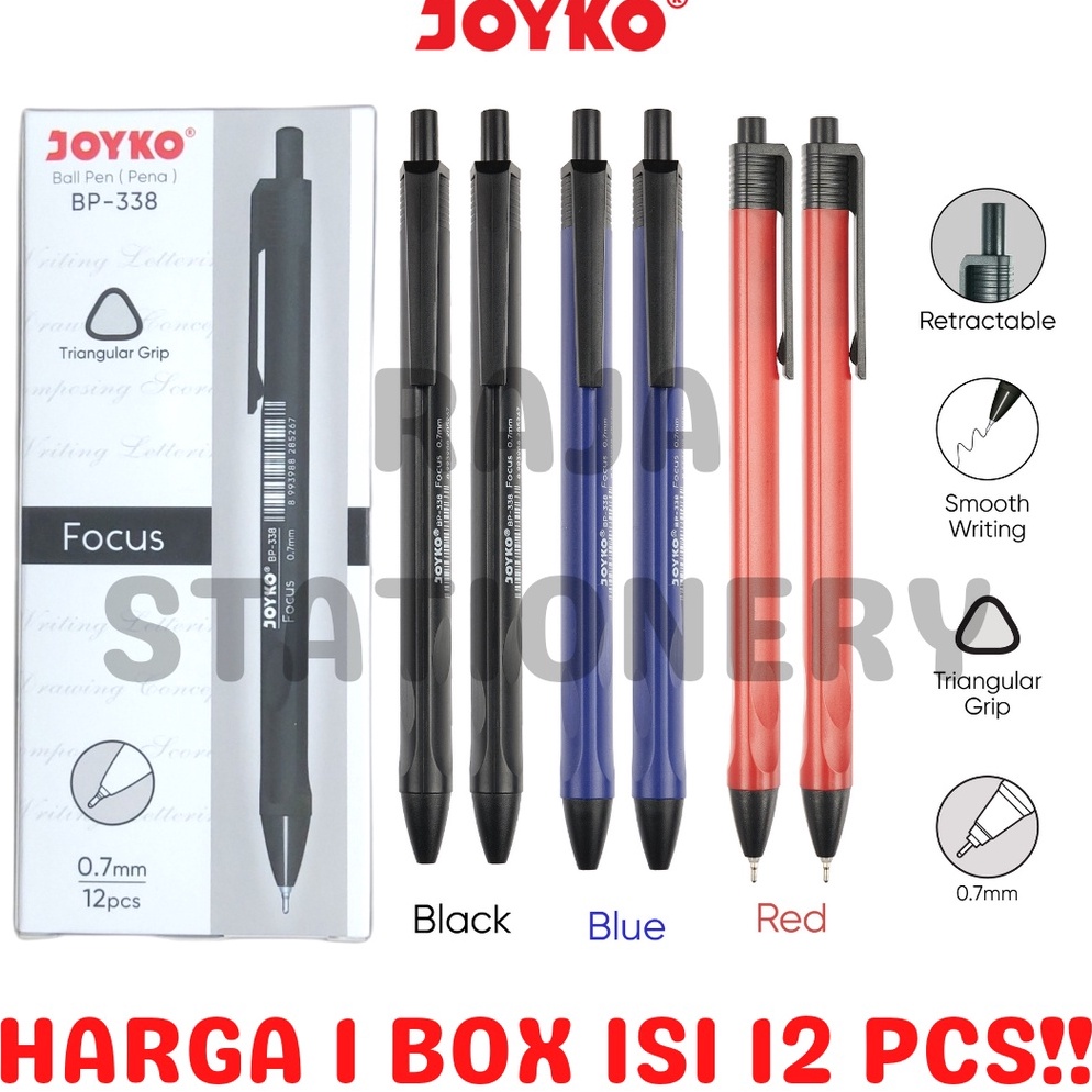 

NBM-70 JOYKO BALL PEN CLICKER 0.7MM PENA BOLPEN PULPEN CETEK JOYKO HITAM BIRU MERAH BP-338 LUSIN [12PCS] With Discount