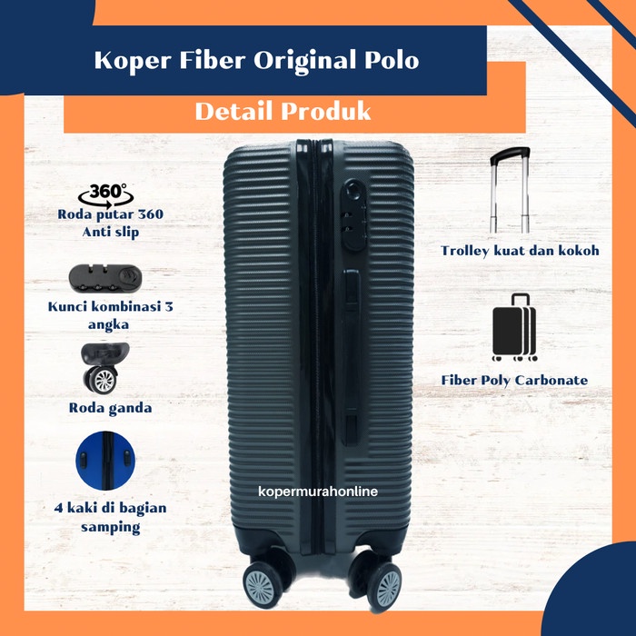 Koper 20 inch fiber murah Polo Twin koper kabin tas travel