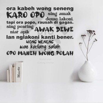 Terlaris Cutting Sticker Dinding Kaca Kamar Quotes Stiker Bahasa Jawa Motivasi