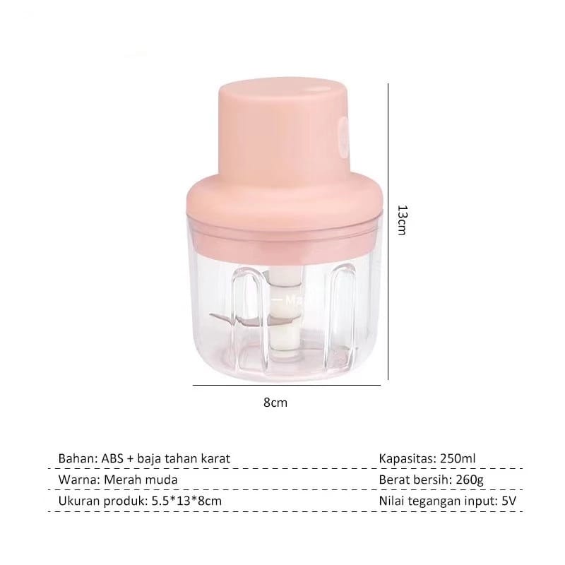 Berkattoserba BLENDER PORTABLE MINI USB Chopper Elektrik Tanpa Kabel Pencincang Makanan-5