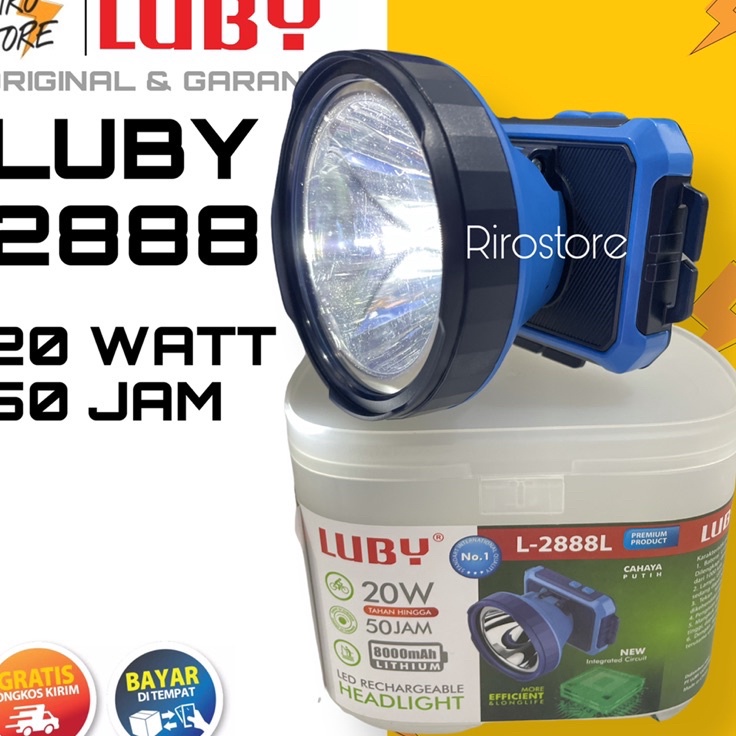➱WoT Senter Kepala LUBY 2888 / Senter Kepala 20 watt / Headlamp LUBY L2888 / 2888L / 2888K ✻ (Kirim 