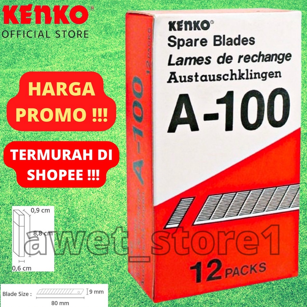 

[Miliki] Isi Cutter Mini / Kecil KENKO A 100 (per Pack isi 12 tube) 04S