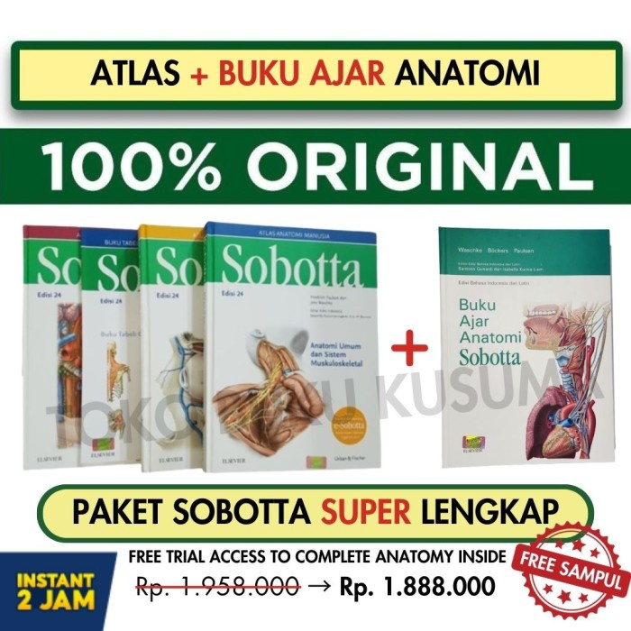 Terlaris Paket Sobotta Atlas Anatomi + Buku Ajar Anatomi Free Sampul