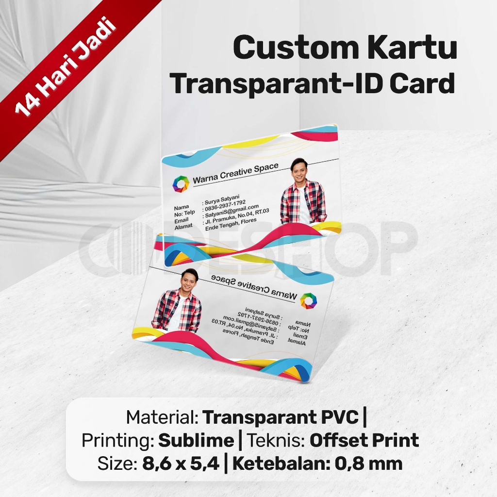 

Jual Cetak Kartu Transparan-ID Card - Custom Print Card