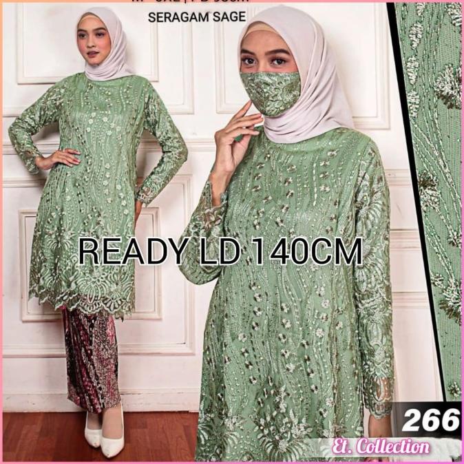 (Free Hijab) Kebaya Jumbo LD 140 - Setelan Kebaya Jumbo - Tunik Brukat