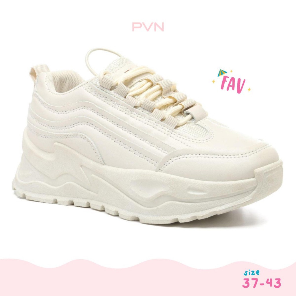 PVN Taecyeon Sepatu Sneakers Wanita Casual Sport Shoes Cream 234
