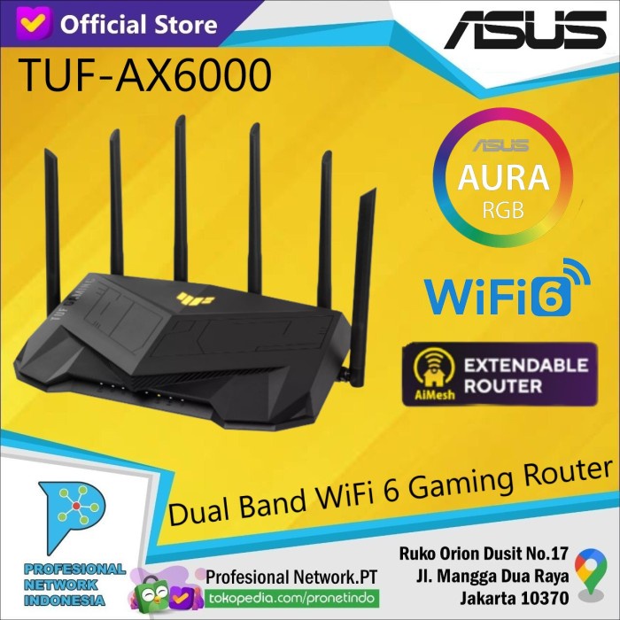 Terlaris Asus Tuf-Ax6000 Tuf Gaming Ax6000 Dual Band Wifi 6 Gaming Router Wifi6