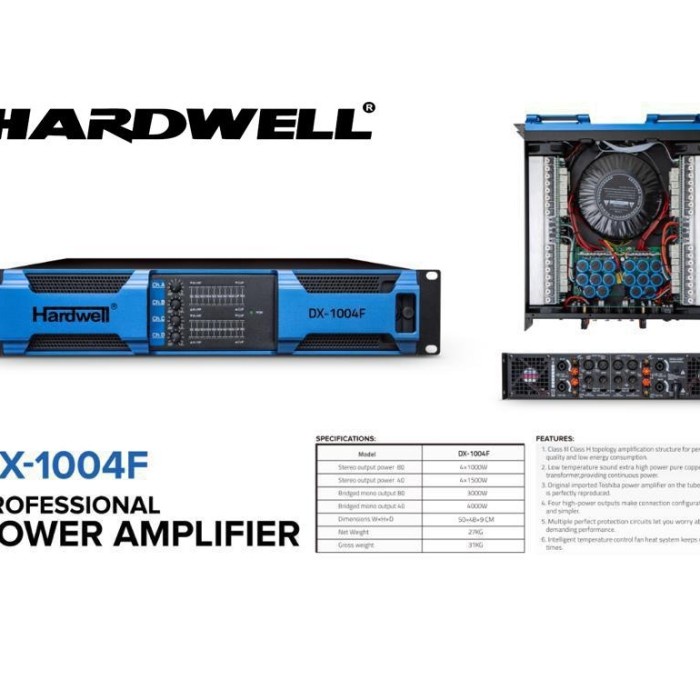 Power Hardwell DX 1004F Amplifier 4 Channel Hardwell DX1004F Original