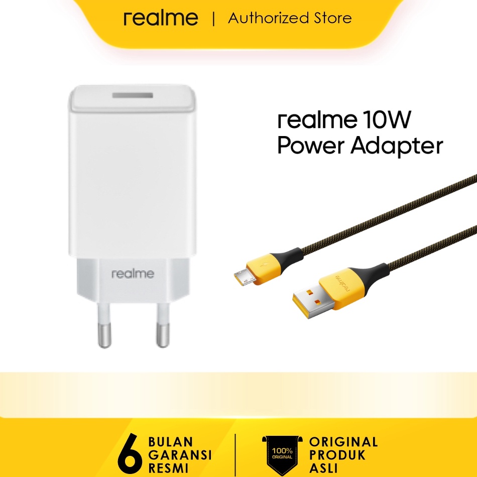 Stok terbatas.. realme 18W/10W Power Adapter+realme Micro USB Type C Cable