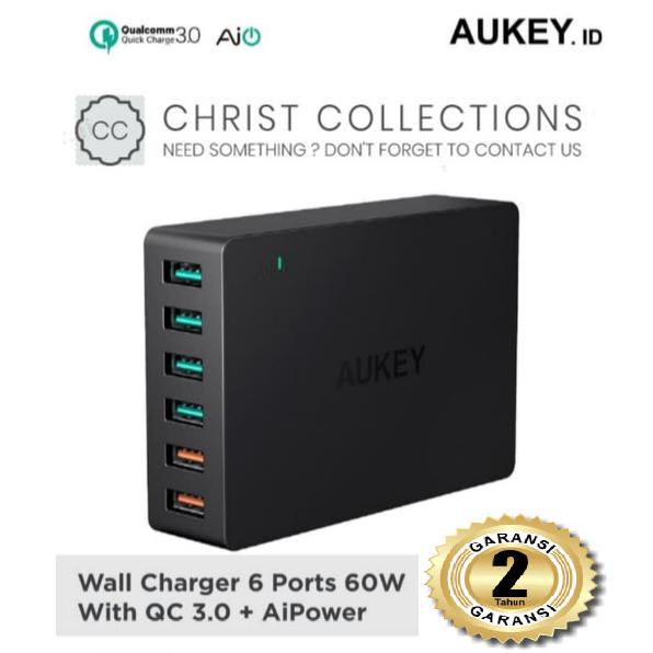 AUKEY KEPALA CHARGER 6 PORT USB 60W QC3.0 ADAPTOR FAST CHARGING