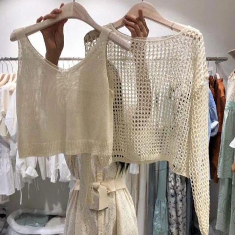 Special Price.. FX SHOP TOP VERMORRA RAJUT / ATASAN + INNER RAJUT / Fashion Wanita