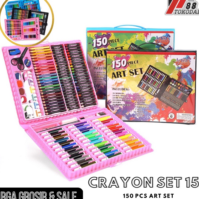 

(㊚-3ZK♫) PENSIL WARNA 150PCS - ALAT TULIS SET CRAYON COLOURING SET 150PCS ART - paling.laris.