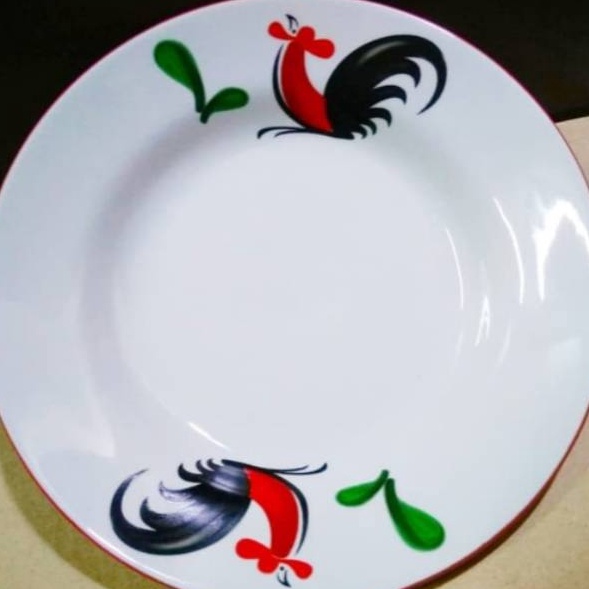 ★★★ FOY PIRING/PIRING MAKAN KERAMIK/PIRING AYAM JAGO/PIRING PORCELAIN/PIRING KERAMIK/PIRING AYAM ❀ ➵