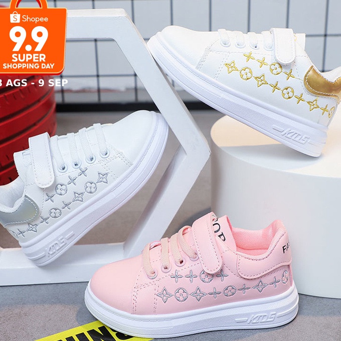 [L-Y㊛☞Z) ukuran 26-37 Perempuan sneaker anak perempuan sepatu olahraga gadis kecil kualitas baik sep