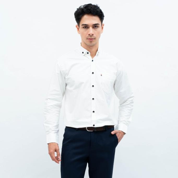 Houseofcuff Kemeja Lengan Panjang Pria Formal Slim Fit Putih
