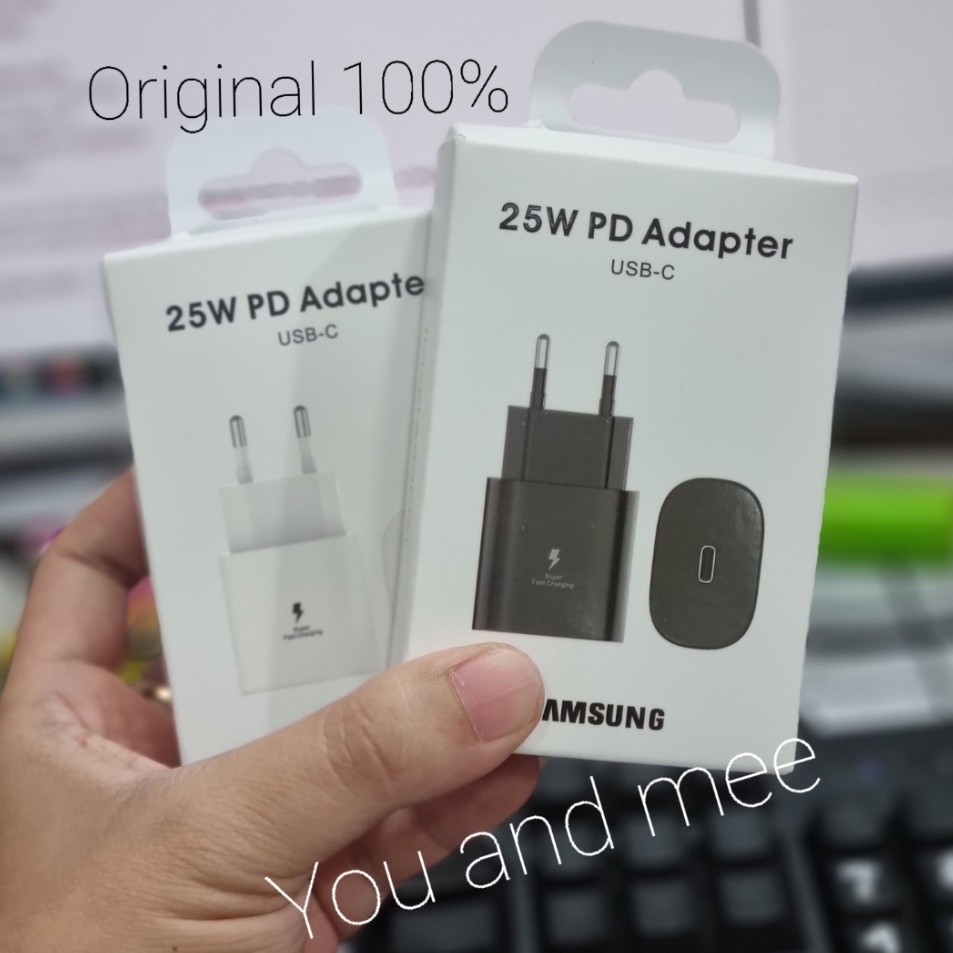 ー HC Original 100% 25W Adaptor SUPER Fast Charging "Kepala Charger" Samsung USB C Type Galaxy A54 A3