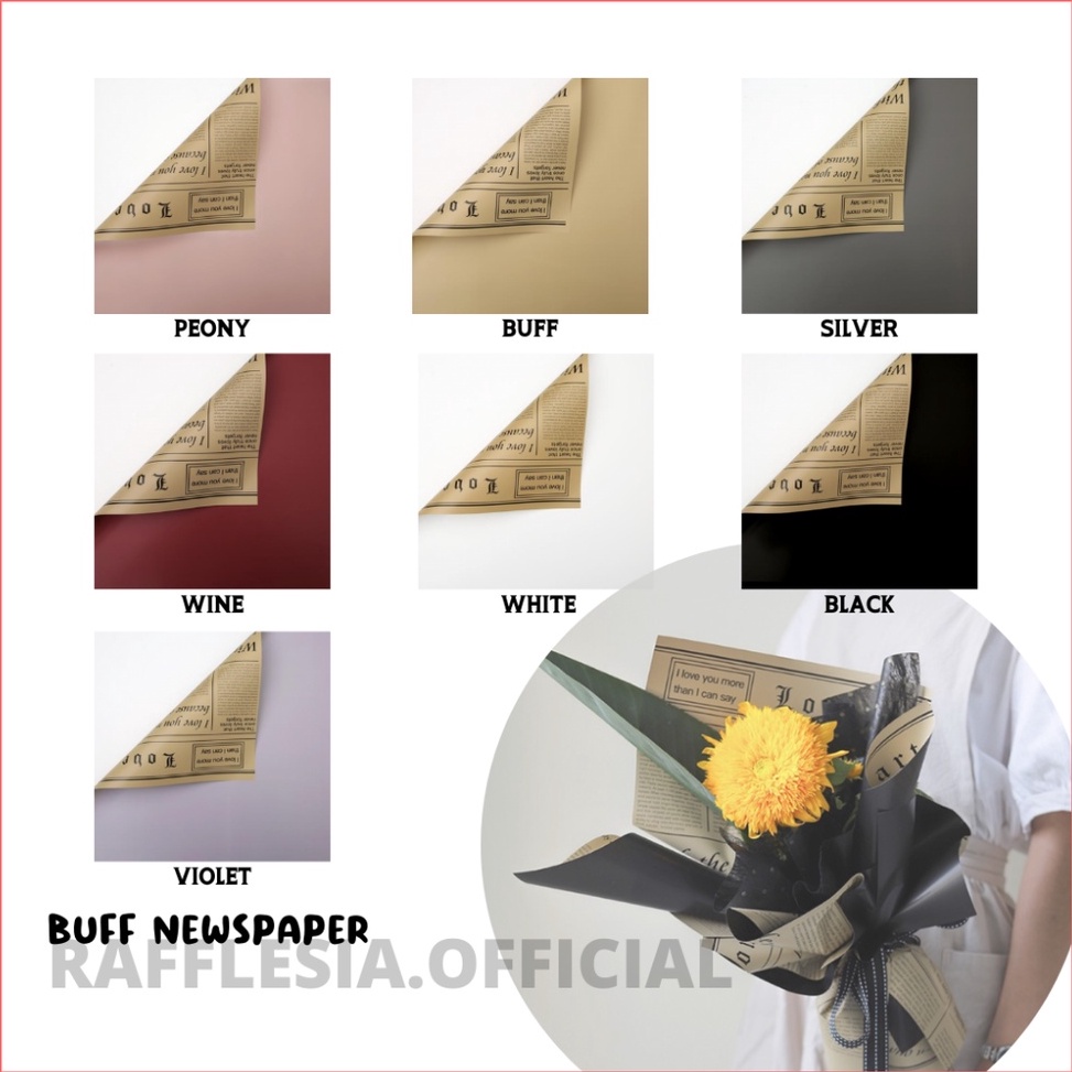 

❊Stock Banyak★ MJNAQ [5 LEMBAR] BICOLOR BUFF NEWSPAPER CELLOPHANE (LEMBARAN; 58 x 58 cm) - Kertas Bunga Wrapping Paper H58 ✻Murah