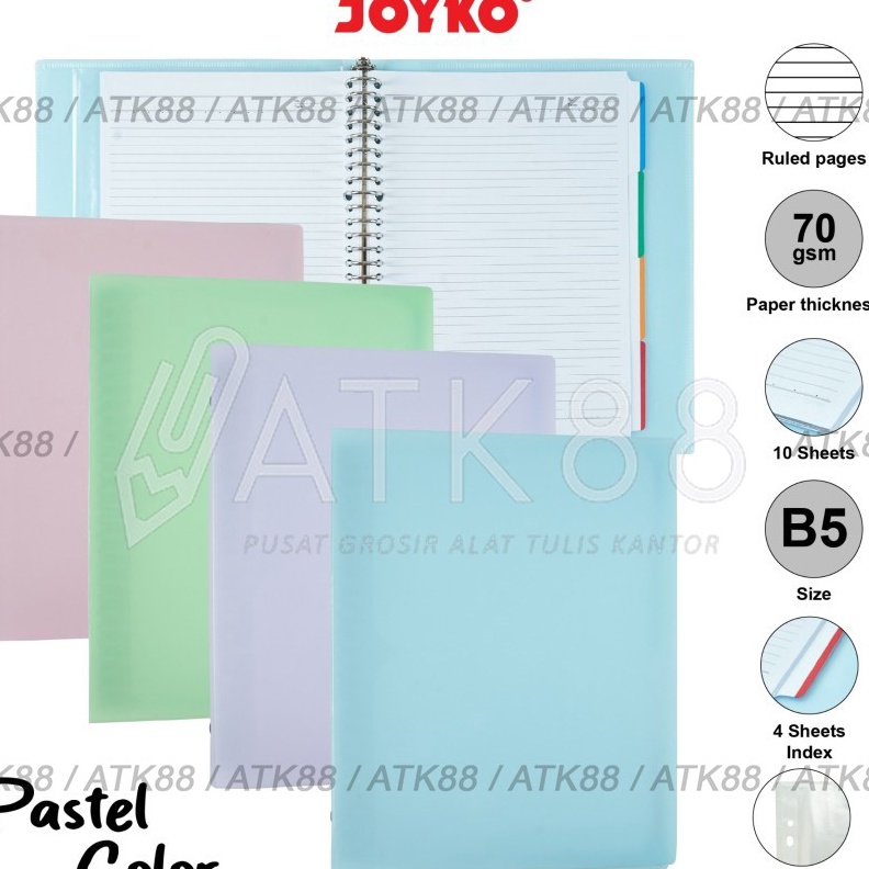 

[C13➸/P☀> Binder Note Pastel Joyko B5 MHPT-143/ amanaah.!