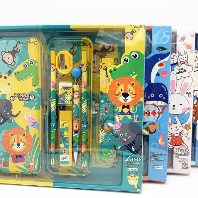 

[X-Z☛♡P) Kotak Pensil Anak Set 7In1 Stationery Untuk Hadiah Anak / Sekolah / Kotak Pensil Karakter Murah / Alat Tulis/ tervirall.