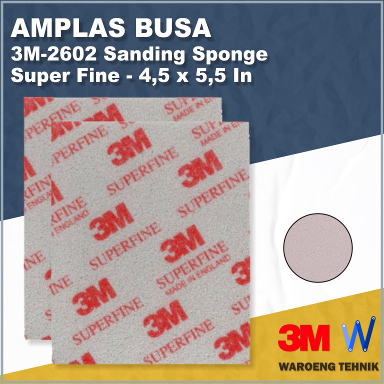 Ready Nowo5O9a 3M-PN 2602 Sanding Sponge Super Fine [4.5 x 5.5 x 3/16 Inch] - Amplas Sponge