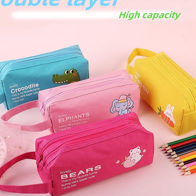 

[♡ Z✓FP> Tempat Pensil/ Tempat Pensil Ritsleting Ganda/Dompet Pensil 2 sleting/ kekinian.