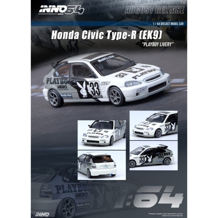 DISKON SPESIAL INNO64 INNO 64 HONDA CIVIC TYPE-R EK9 PLAYBOY LIVERY TERMURAH