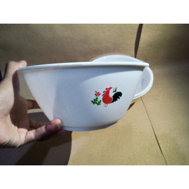 MANGKOK JAGO / MANGKOK JAGO PUTIH MELAMIN / ANTI PECAH / MANGKUK TEBAL / MANGKOK JUMBO / MANGKUK PUT