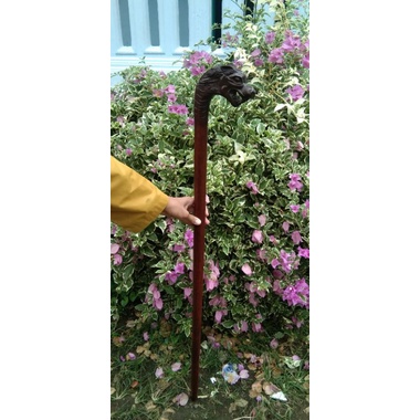 tongkat jalan galih asem ukir macan