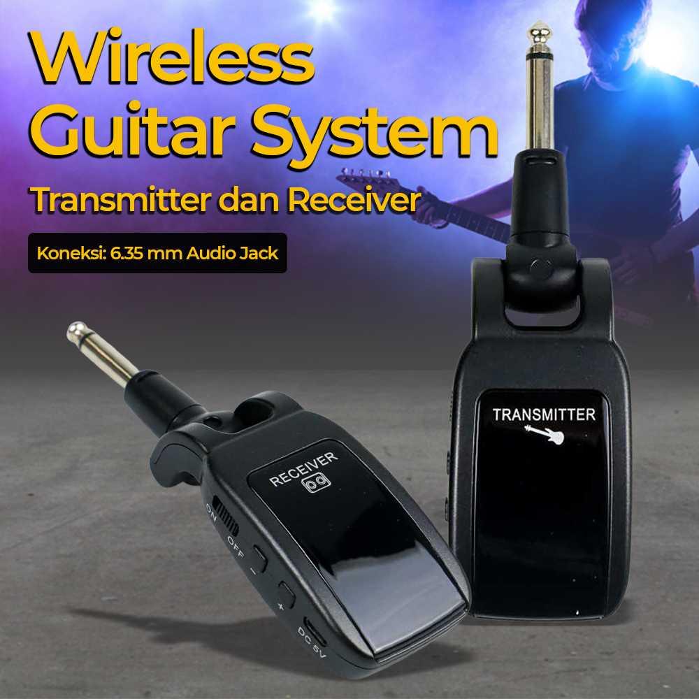 Wireless Guitar System Transmitter Receiver Gitar Elektrik UHF