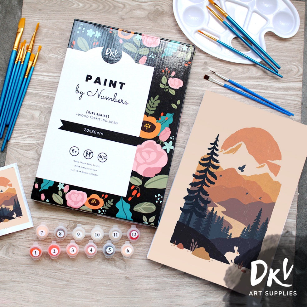 

[CGQ40] Paint By Number 20x30cm F Series Collection DIY Painting Painting Kit with [ Wooden Frame ] Melukis Mewarnai 5239