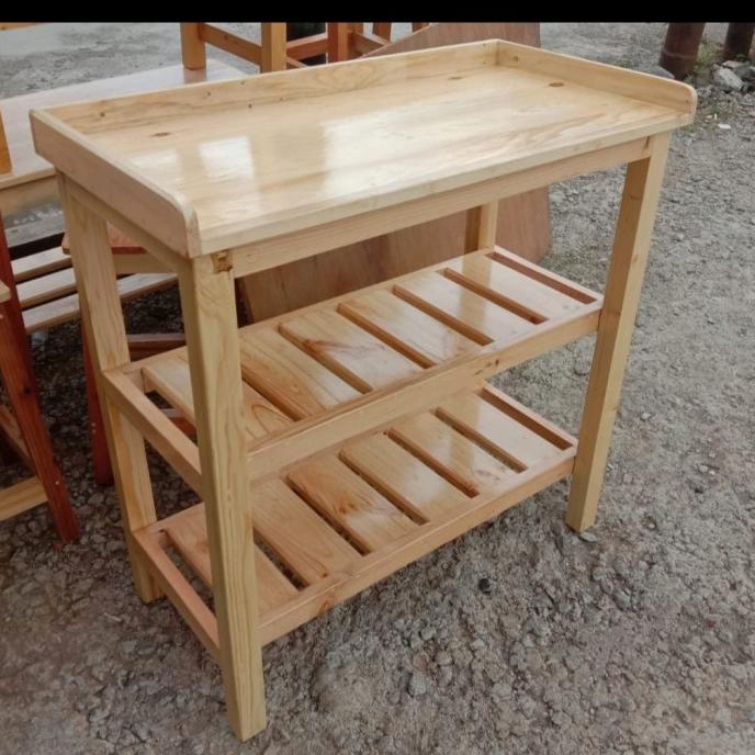 meja kompor kayu
