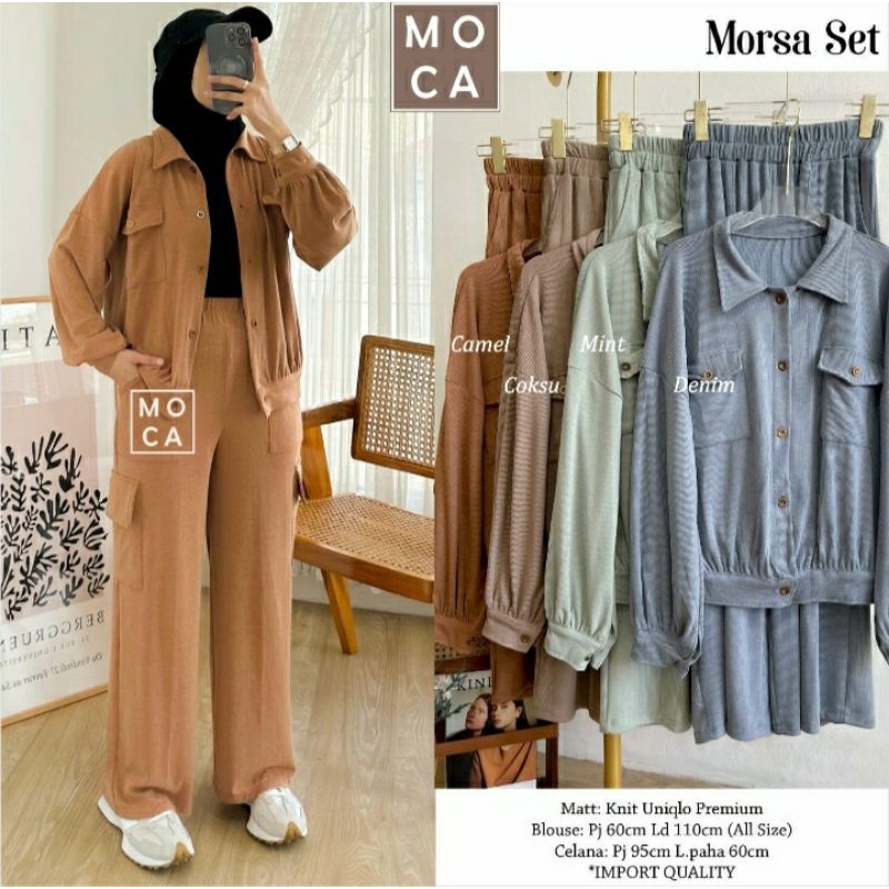 MORSA SET By Moca setelan wanita knit uniqlo