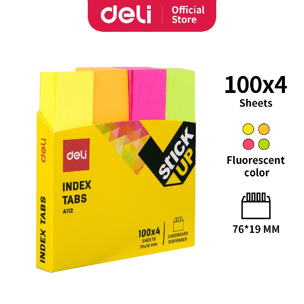 

MurMer Deli Index Tab penanda warna cerah melekat kuat media yang ditempel tetap bersih 100sheet EA11202 76