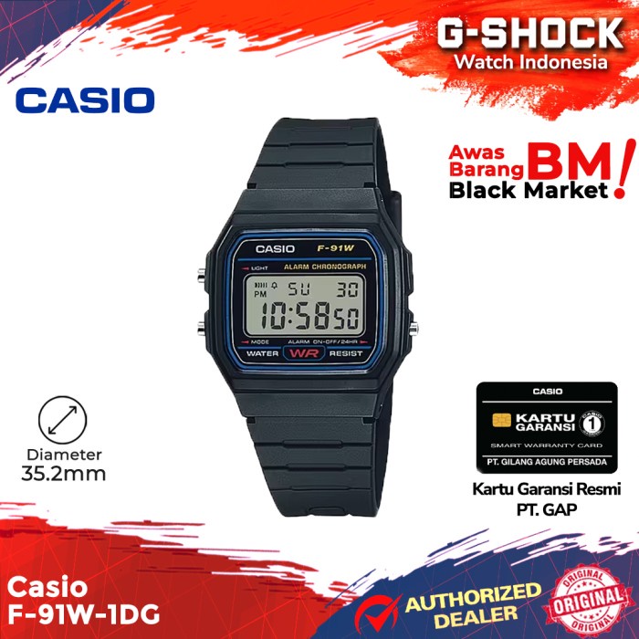 Murah Casio General F-91W-1DG F-91W F-91 F91W F 91W NON COD
