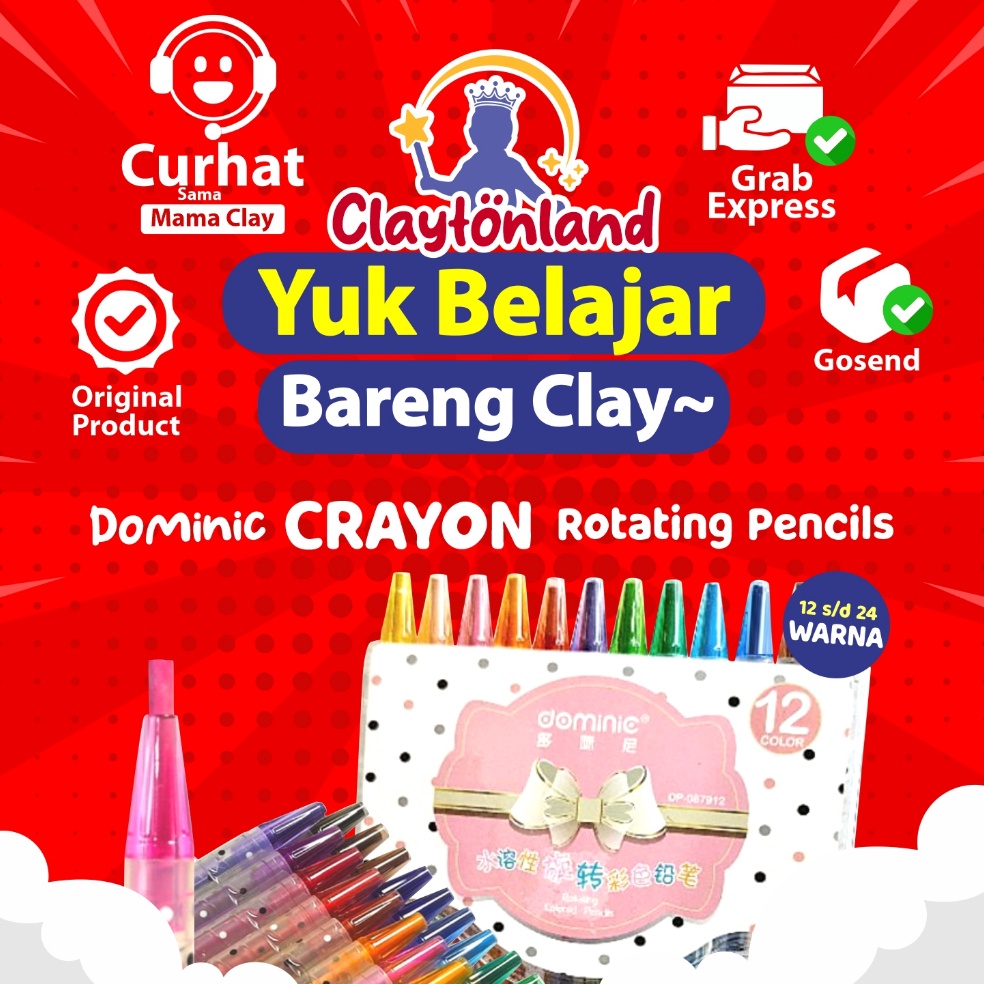 

☈Buruan Beli Crayon Putar Panjang 12 Dan 24 warna Dominic / Crayon / Pensil Warna Putar 12 24 Warna / Rotating Colored Pencils R37 ➡