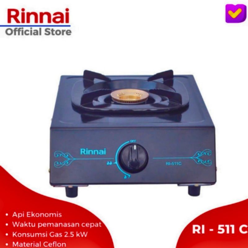 KOMPOR RINNAI 1 TUNGKU KUNINGAN RI-511C RI511C