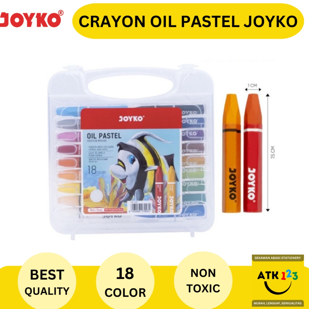 

Terlarisss Crayon Oil Pastel Krayon Minyak TiTi Joyko 18 Warna 9GR