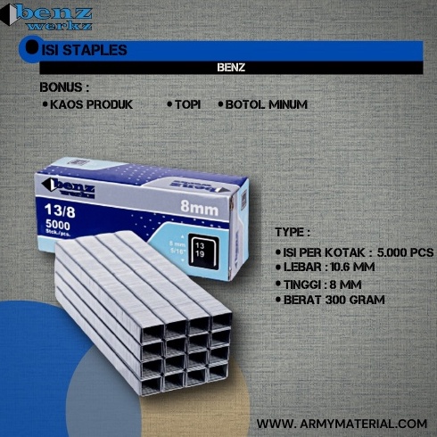 

[PROMO H2BS] Isi Staples Benz Original Isi Staples Manual Staples Tembak Benz 13/8mm Refil Staples Tembak Benz Gun Tacker Stapler Terbaru Terlaris 254