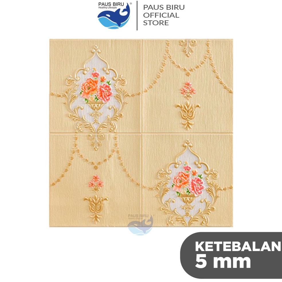 Bestseller☼Paus Biru - Wallpaper 3D FOAM 5mm / Wallpaper Dinding 3D Motif Foam Batik Bunga More High Quality / Wallfoam 3D✱