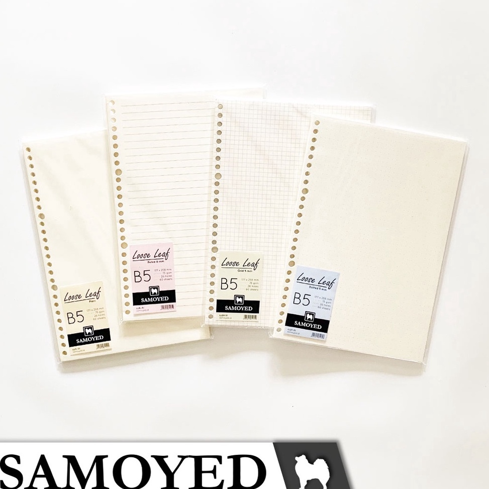 

Trend roduct SAMOYED LL-51 Loose Leaf B5 , 26 Holes isi 60 Lembar Plain Ruled Grid Dotted / Polos Garis Kotak Titik Discount