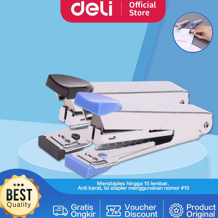 

MALL Deli Stapler Besi Mini Peralatan Kantor 10 Sheets E0224