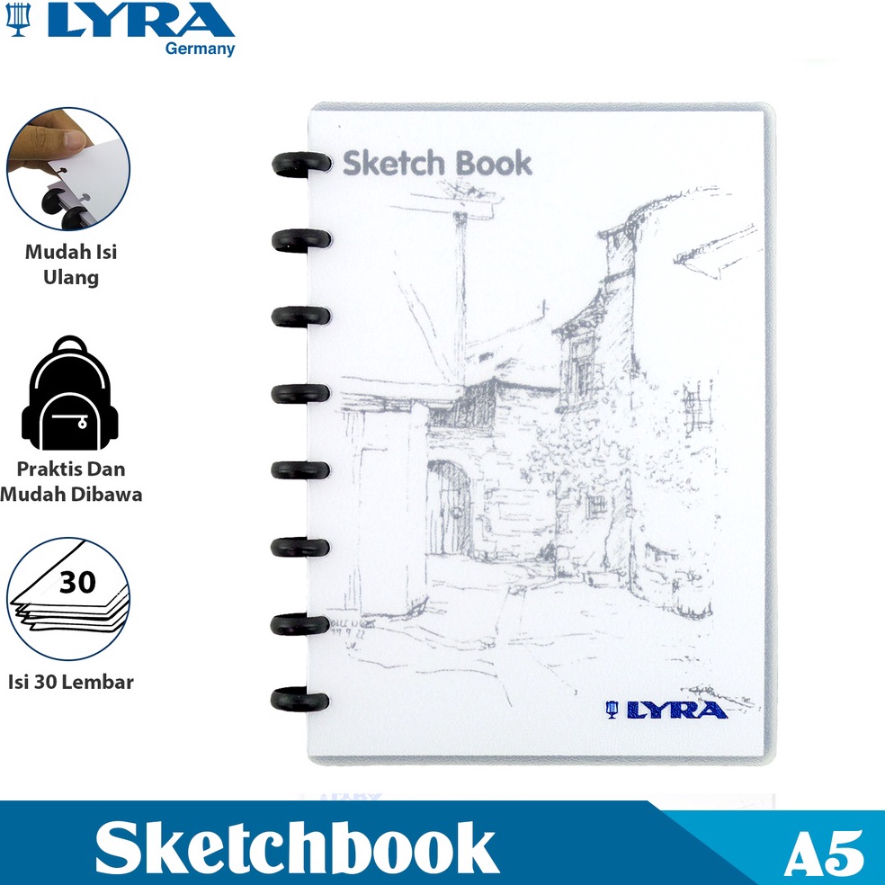 

Murah Lebaran LYRA Buku Sketsa Ukuran A5 30 Lembar Sketch Book Binder Buku Bergambar LYR-9210250 Stock Ada