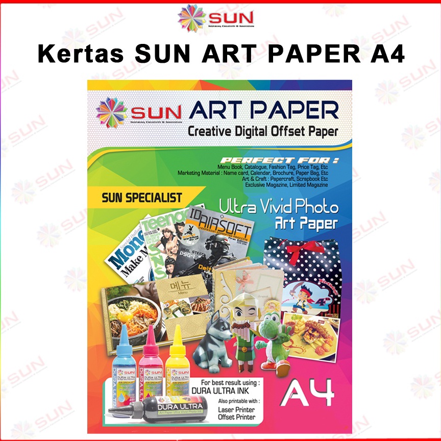 

cqqo -99 Kertas Art Paper - SUN ART PAPER 100, 120, 150, 210, 230, 260 gsm Ukuran Kertas A4, F4 92